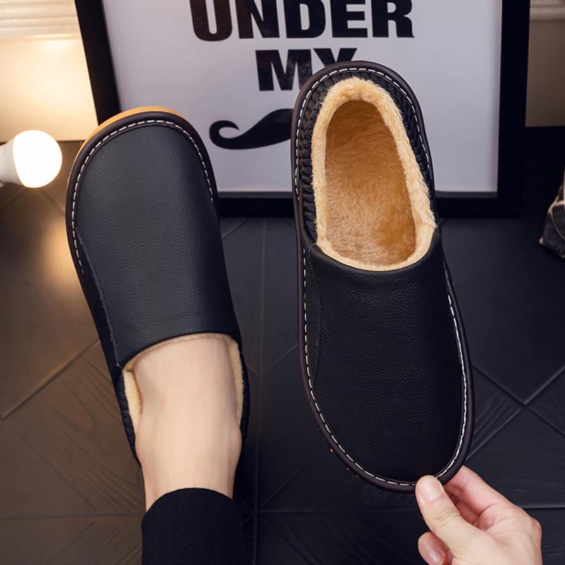 秋冬季居家用拖鞋男女室内防滑包跟情侣家居保暖面鞋1119h