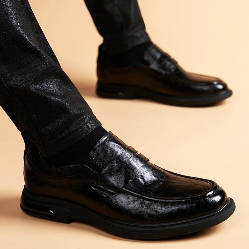 1032e秋冬皮鞋男透气软底套脚豆豆鞋开车休闲英伦风一脚蹬男鞋