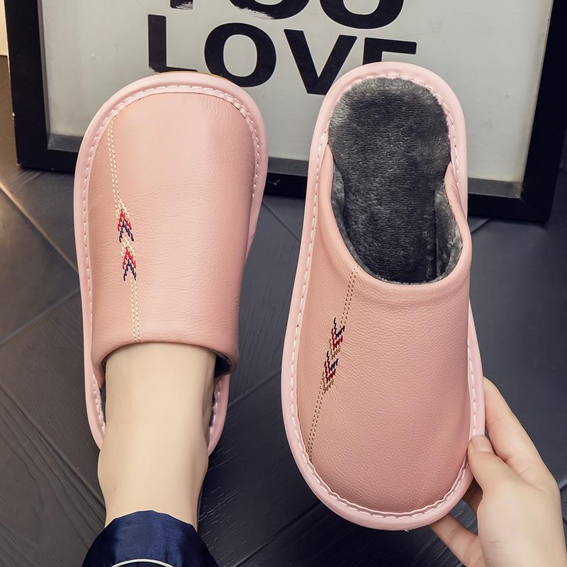 秋冬季全面家居橡胶软底保暖拖鞋男女室内家用加绒拖鞋1119h