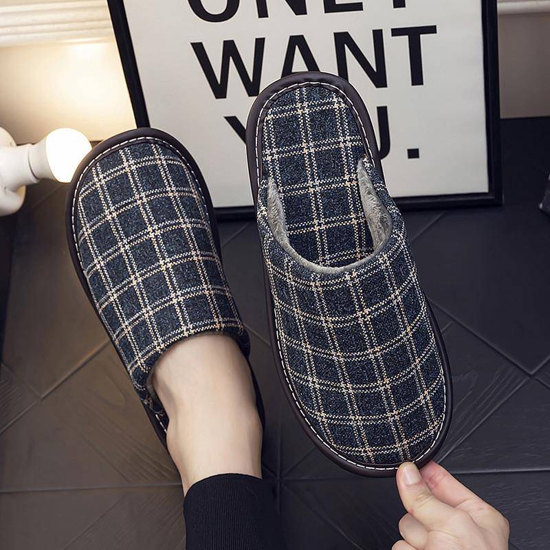 秋冬季男士新款家居艺拖鞋男女室内防滑居家软底包头保暖家1114n