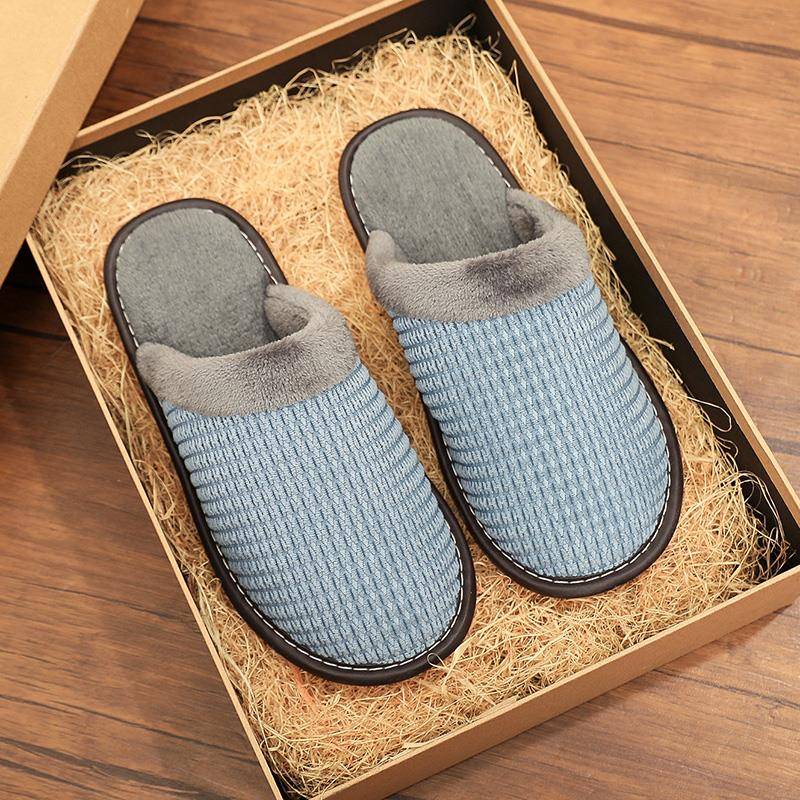 秋冬季居家布艺拖鞋男女情侣家用室内防滑软底保暖毛绒家居1119h