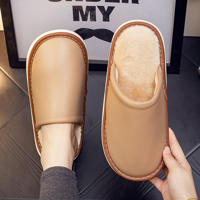 高档拖鞋女士2025新款秋冬季室内家居保暖冬天皮面男1119h