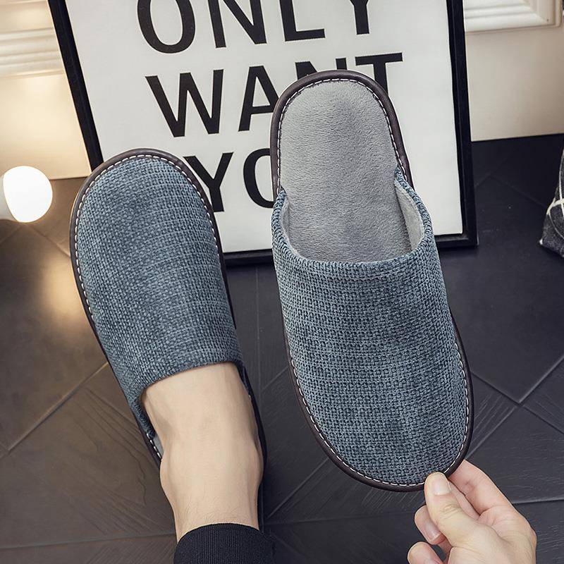 秋冬季家用布拖鞋男女居家室内防滑木地板软底静音家居布艺1119h