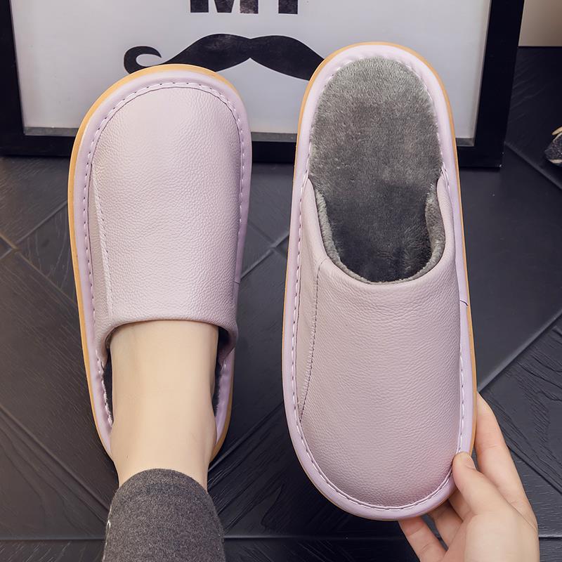 简约拖鞋男布艺居家防滑软底秋冬季女家用客用保暖加绒1119h