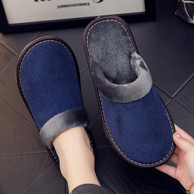 秋冬季男士新款家居艺拖鞋男女室内防滑居家软底包头保暖家1114n