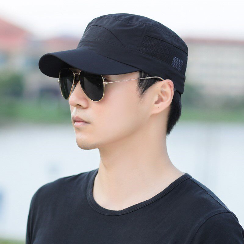 帽子男款防晒棒球帽户外休闲平顶鸭舌帽夏季速干遮阳太0415f