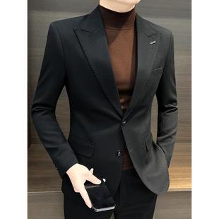 高级感休闲西12211e 潮流痞帅百搭修身 高端轻奢西装 外套男秋冬韩版