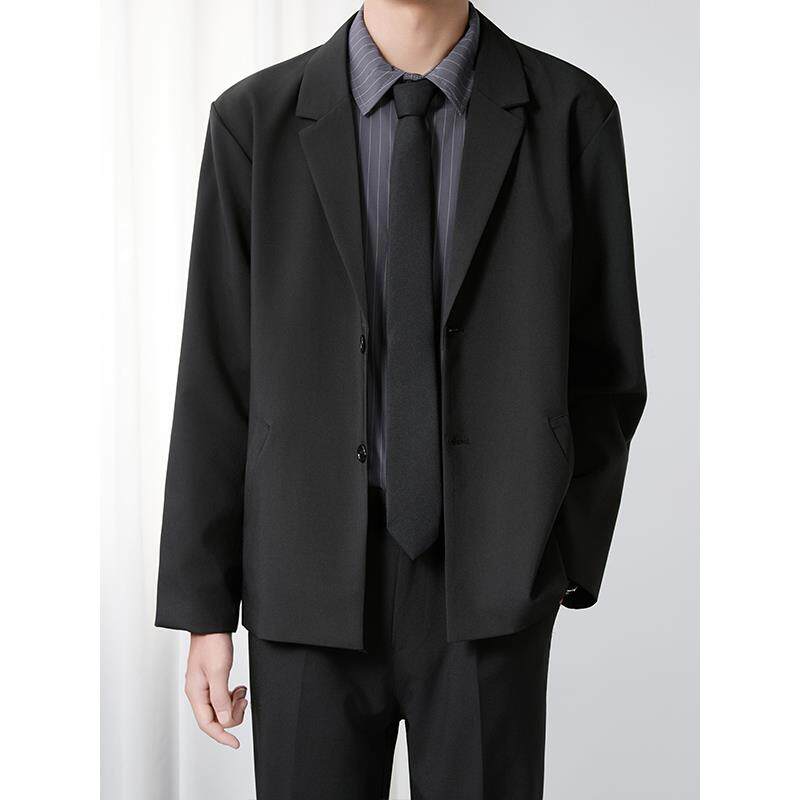 秋冬季新款商务风黑色西装外套男修身感休闲西服百搭男士西1212n