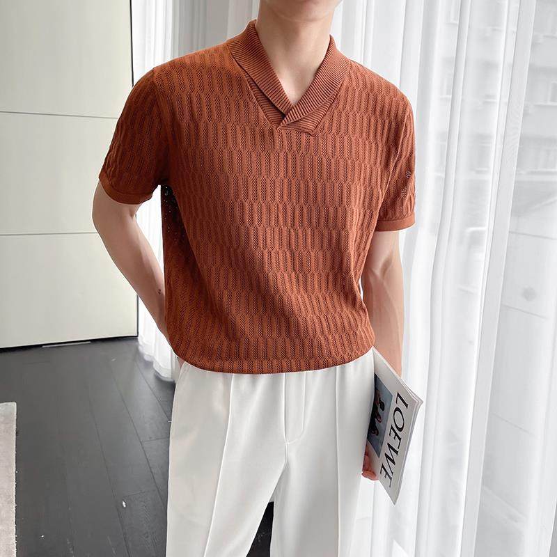 夏季男士t恤个性翻领凉感休闲Polo衫男短袖薄款高级感修身针0602a,男装,T恤,淘宝优惠券,粉丝福利购,淘宝优惠卷