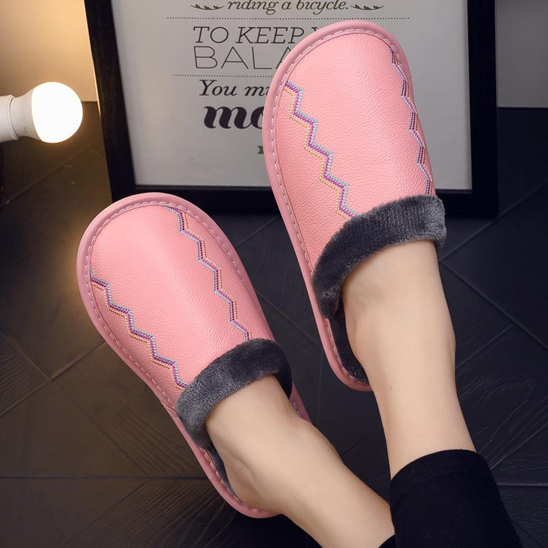 秋冬季男士新款居家用防滑保暖面室内毛绒厚底男拖鞋女1114n