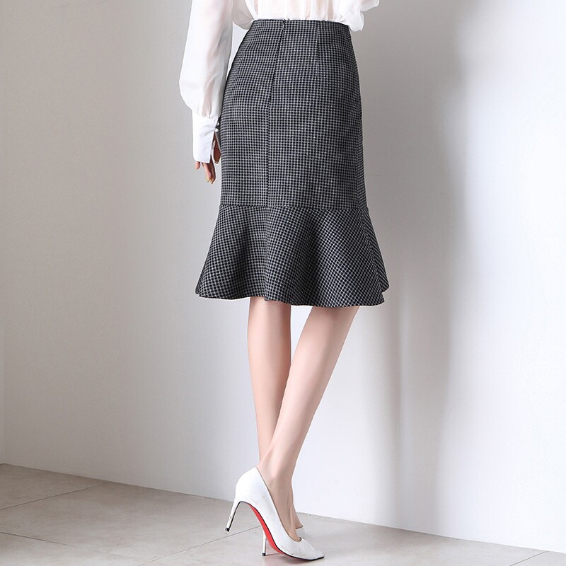 European style Show thin Paige Plaid Fishtail skirt 2019 Autumn New products Ladies Mid length version fashion Versatile skirtin the Women's clothing/Boutique , Skirts  category - from Buy2taobao.com to provide professional Taobao agent buy service