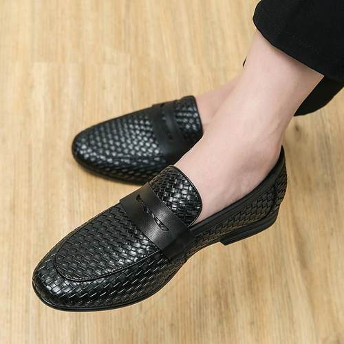 冬季豆豆鞋男2025韩版休闲小皮鞋季透气一脚蹬英伦发型师潮1223u