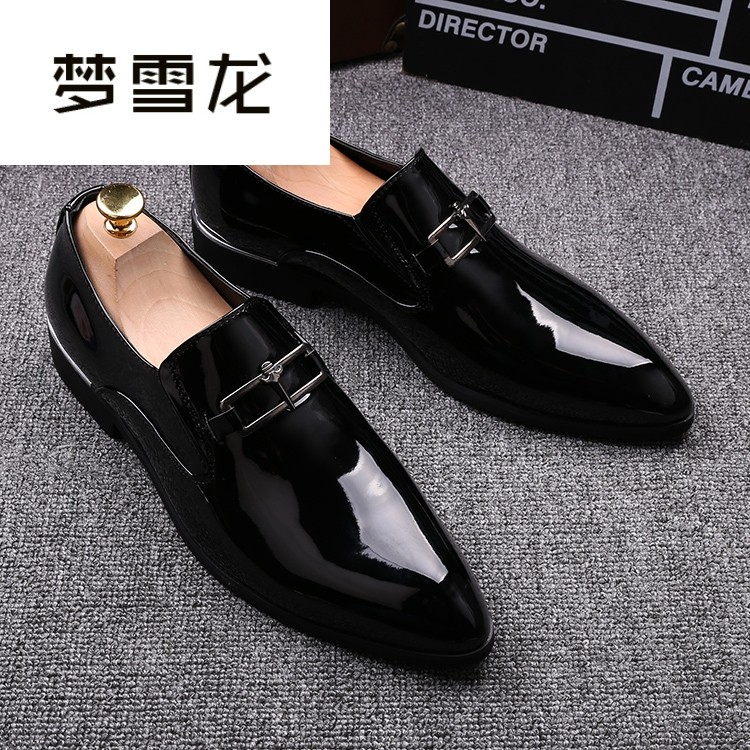 梦雪龙男士商务正装尖头皮鞋套脚一脚蹬男鞋英伦内增高新郎婚,流行男鞋,单鞋,淘宝优惠券,粉丝福利购,淘宝优惠卷