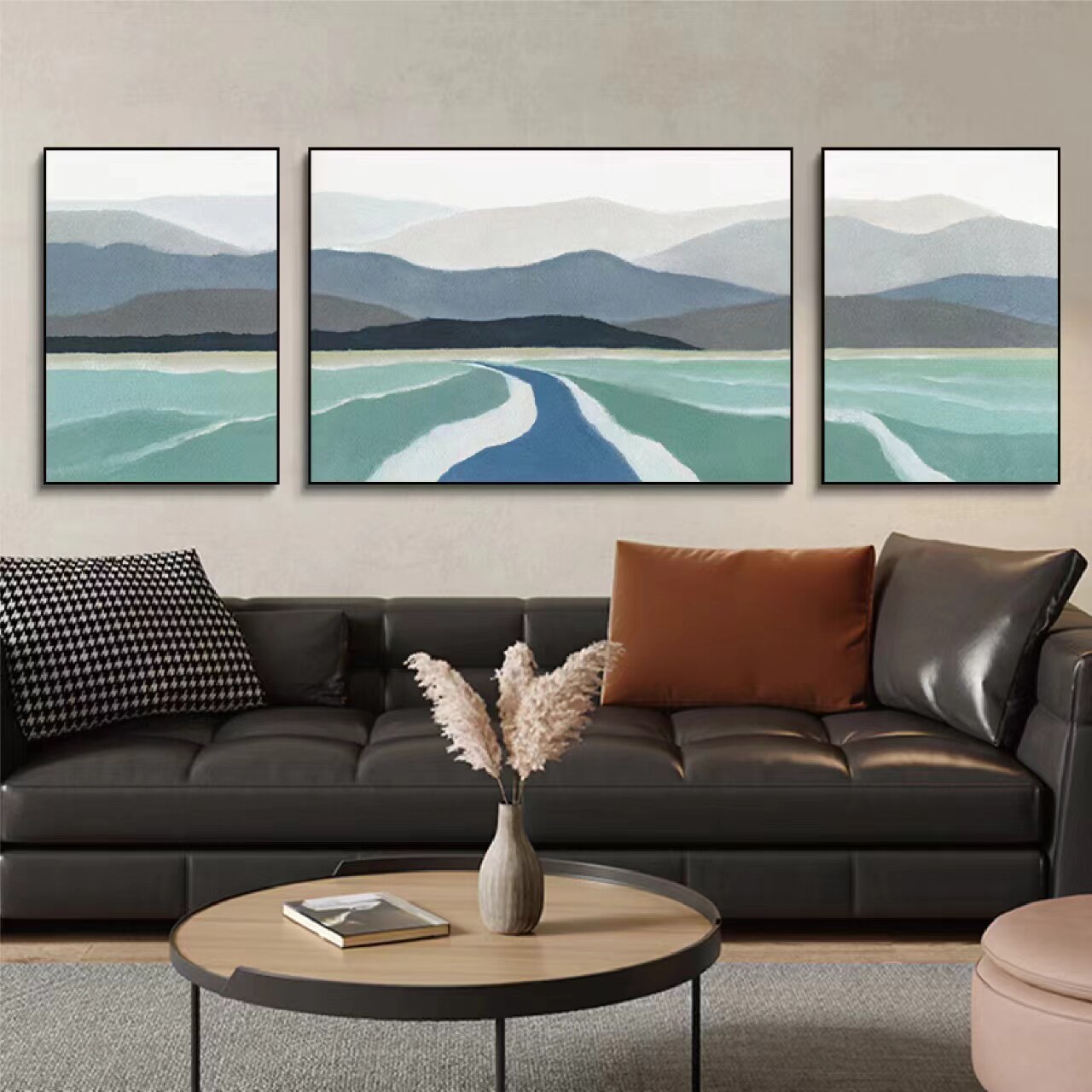 大芬油画村客厅装饰画现代简约三油画