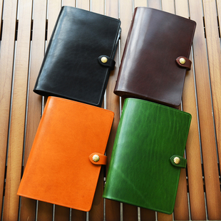 优质植鞣牛皮记帐本手工真皮笔记本旅行者文艺记事本活页夹A5本芯