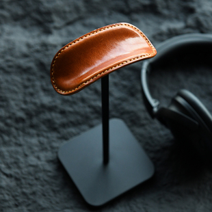 创意头戴式手工缝线牛皮包裹金属耳机架个性复古品质耳机耳麦支架
