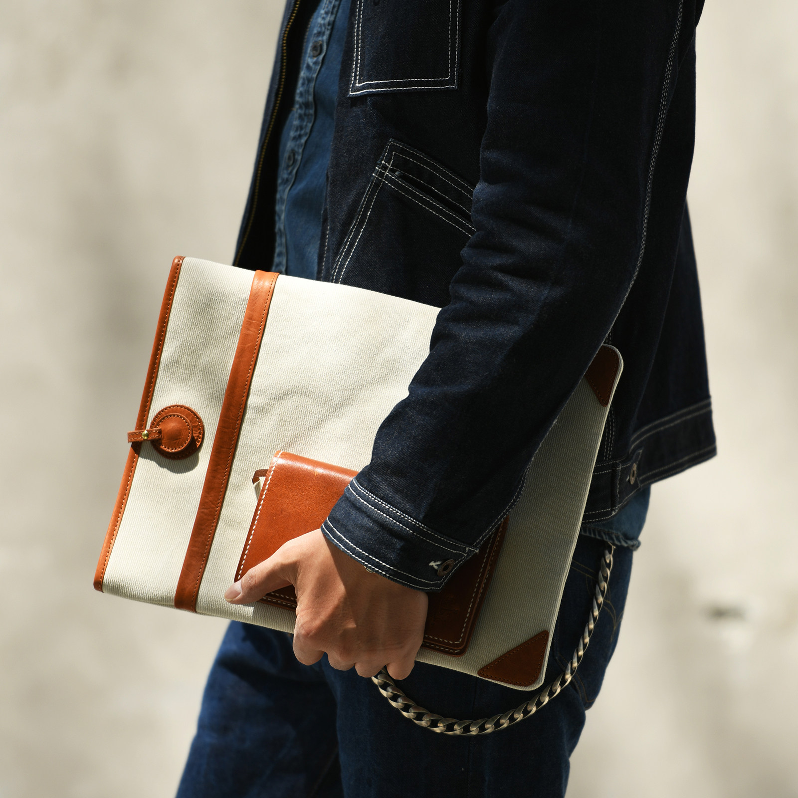 水洗帆布拼接牛皮15寸电脑收纳包商务品质手拿文件包平板13内胆包,箱包皮具/热销女包/男包,男士包袋,淘宝优惠券,粉丝福利购,淘宝优惠卷