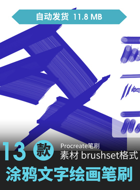 procreate笔刷复古艺术哥特式书写涂鸦手写字体花体字朋克风刻字