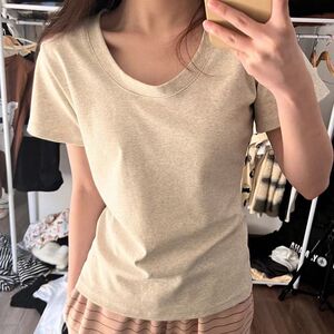 纯棉韩版正肩t恤短袖女夏季基础款显瘦打底小衫2026甜辣妹上衣潮