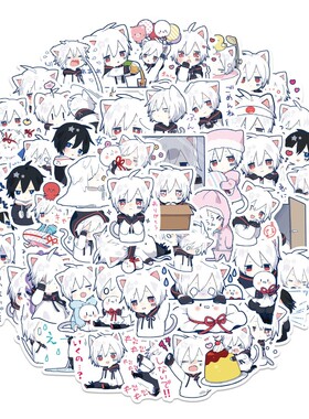 65张Mafumafu日系小正太可爱表情贴纸装饰行李箱笔记本防水不重复