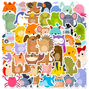 50张卡通圆滚滚小动物儿童可爱奖励贴纸笔记本手机壳水杯防水装好