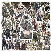 50张迷彩服美少女二次元 饰 动漫贴纸行李箱笔记本水杯手机壳装