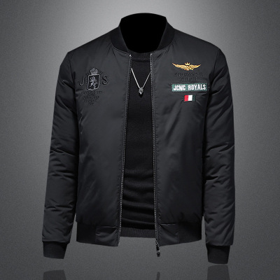 1943s男装官方唯品会正品牌七号仓库90白鸭绒立领刺绣羽绒服外套