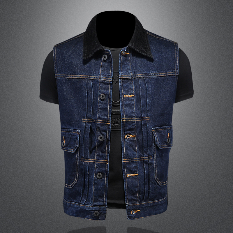 男装官方1943s男2025新款堡狮龙春夏新款复古牛仔马甲男士潮流时