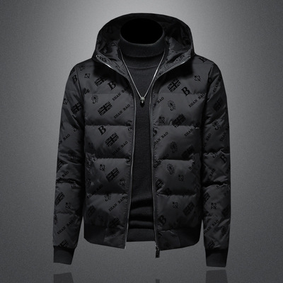 男装ggvv正品牌简木2025新款90白鸭绒连帽羽绒服欧货保暖休闲外套