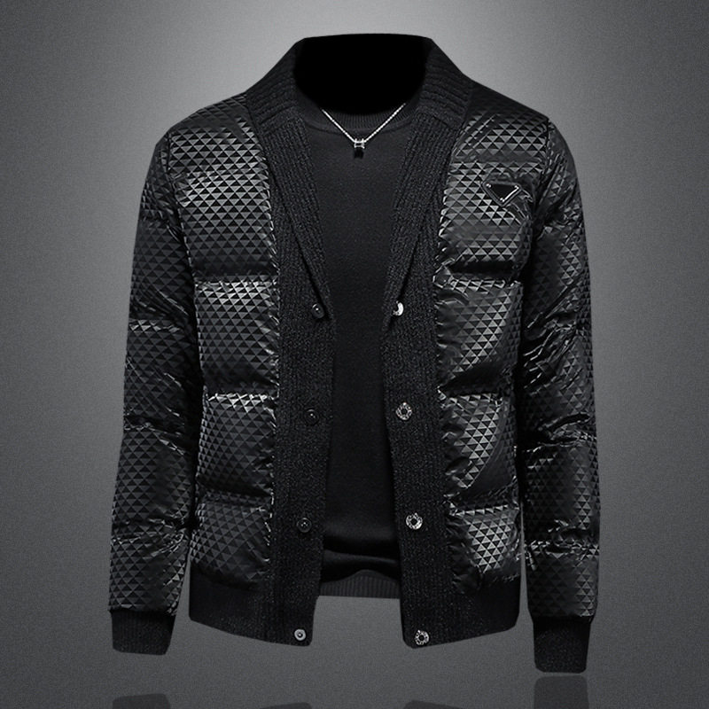 京东bsija男装官方正品牌七彩马羽绒服西装领潮流时尚商务保暖外