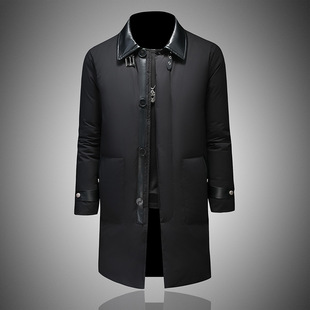 1943s男装官方唯品会正品牌七号仓库白鸭绒羽绒服中长款保暖外套