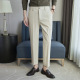 青年简约休闲裤 2026春夏男士 纯色垂感9分裤 修身 子男 小直筒西裤
