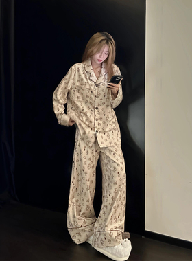 可爱冰丝睡衣女春夏2026新款长袖HelloKitty秋天可外穿家居服套装