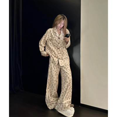 可爱冰丝睡衣女春夏2026新款长袖HelloKitty秋天可外穿家居服套装