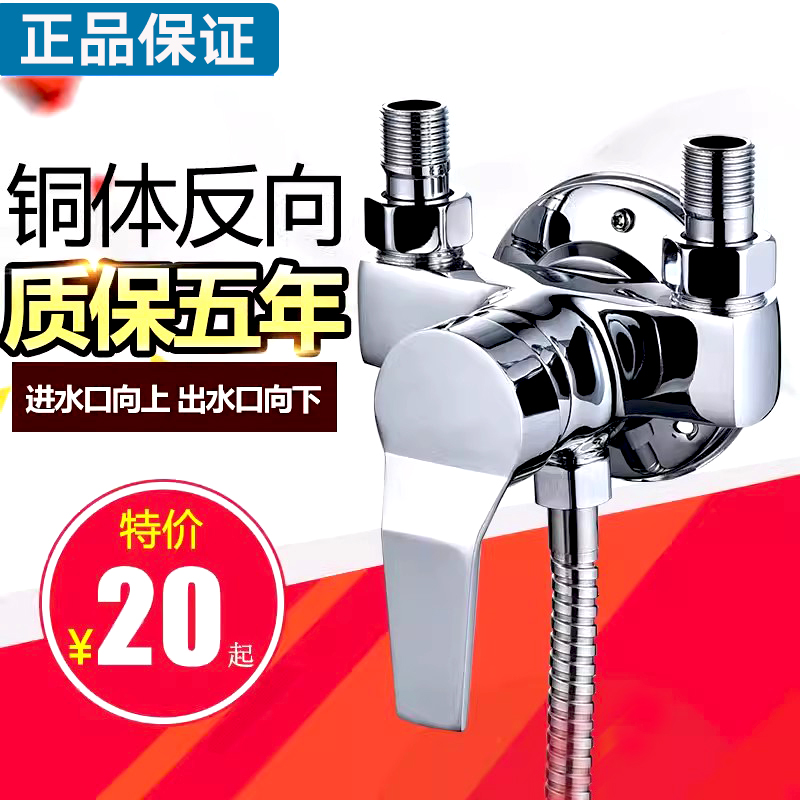 反向上进水全铜明装淋浴冷热水龙头太阳能电热水器混水阀花洒开关