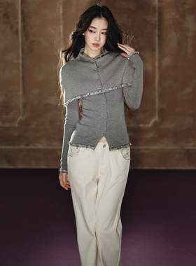 AGAM 软糯亲肤羊毛可拆卸斗篷毛衣保暖修身弹力内搭上衣女