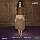 皮夹克A型七分袖 AGAM Miu系松弛短款 设计知识分子风百搭外套女