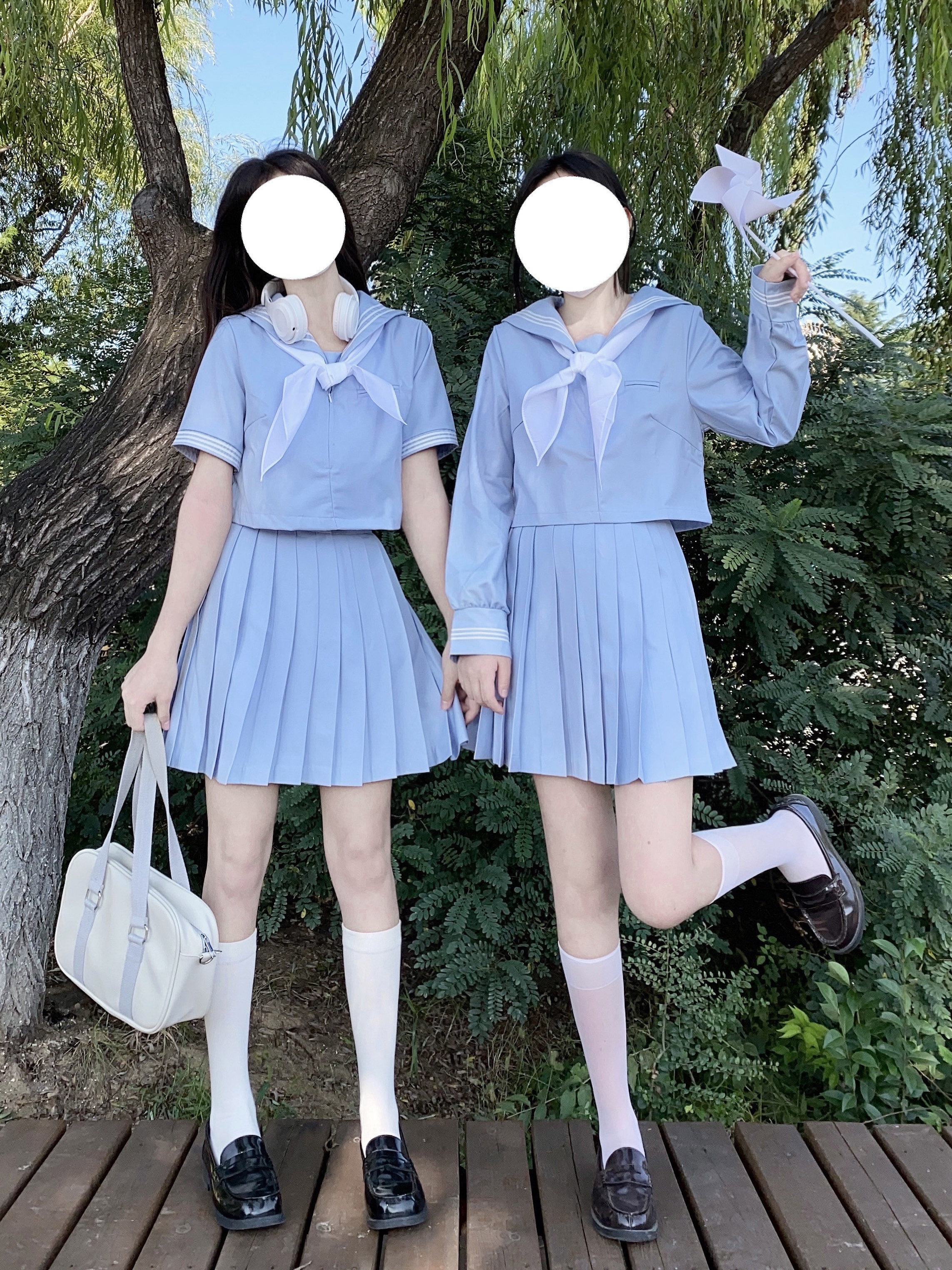 【现货】小水水手服夏服jk制服原创水三本蓝色校供感学院