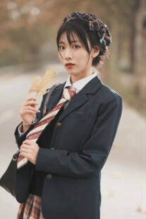 现货-基础款jkdk西服三粒扣长西正统 学院风外套薄款春秋女情侣装