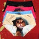 印图小猫咪一片内裤 冰丝青春少女三角裤 合适75至100斤女生色随抽
