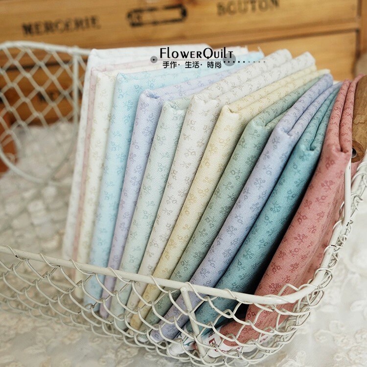 美国进口纯棉印花布料-Toolbox Floral  莫兰迪色系拼布娃衣手工