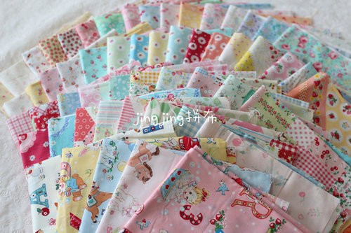 【绝版珍藏】日本进口yuwa松山敦子昭和小动物草莓拼布娃衣布料B