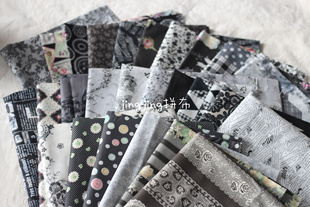 【绝版珍藏】日本进口yuwa露香黑色系玫瑰拼布娃衣布料 售完无补