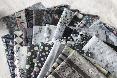 【绝版珍藏】日本进口yuwa露香黑色系玫瑰拼布娃衣布料 售完无补