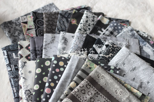 【绝版珍藏】日本进口yuwa露香黑色系玫瑰拼布娃衣布料 售完无补