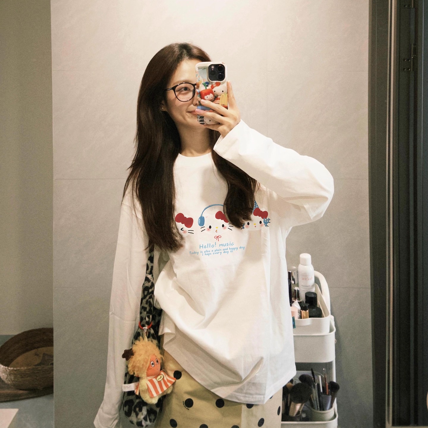 【送运费险】原创甜美kitty长袖