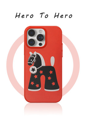 ins复古可爱黑马适用苹果华为小米手机壳磁吸iPhone17promax新款马年16艺术15独特好看14高级感ins风13手机壳