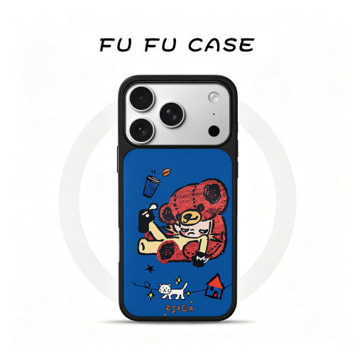 小熊ins韩系磁吸磨砂手机壳