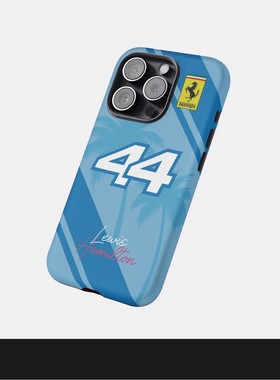 蓝色F1 Ferrari车队44号适用于苹果17promax手机壳菲林壳二合一iPhone16手机壳15promax磨砂高级14防摔保护套