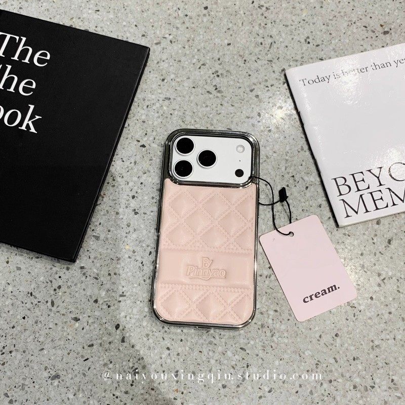 奶油星球适用iphone17promax冬季淡粉小羊皮银边手机壳苹果17新款15高级14pro复古13pro个性简约防摔保护套16